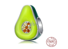 Sterling Silber 925 Exotische Avocado, Perle für Armband, Essen und Trinken