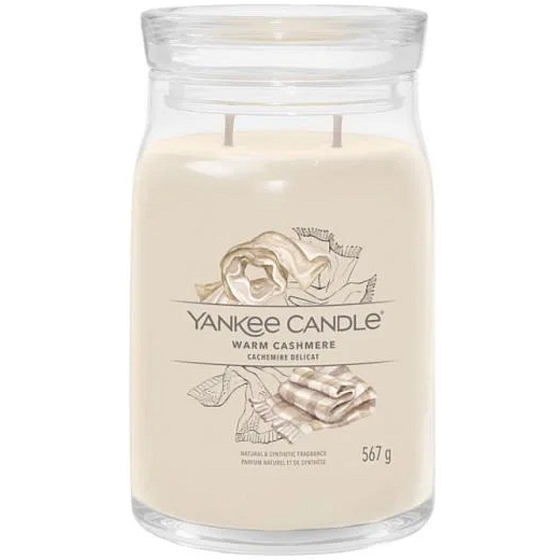 Yankee Candle Warm Cashmere - Warm Cashmere Duftkerze Signature großes Glas 2 Dochte 567 g