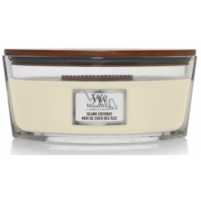 WoodWick Island Coconut - Coconut Island Duftkerze mit Holzdocht und Deckel Glasboot 453 g