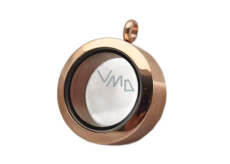 Medailon s otočným uzávěrem nerezový růžové zlato barva tloušťka 11 mm x 25 mm