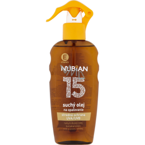 Nubian OF 15 Sprej suchý olej na opalování, 200 ml