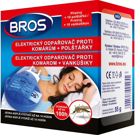 Bros elektrischer Insektenschutzverdampfer + 10 Nachfüllkissen