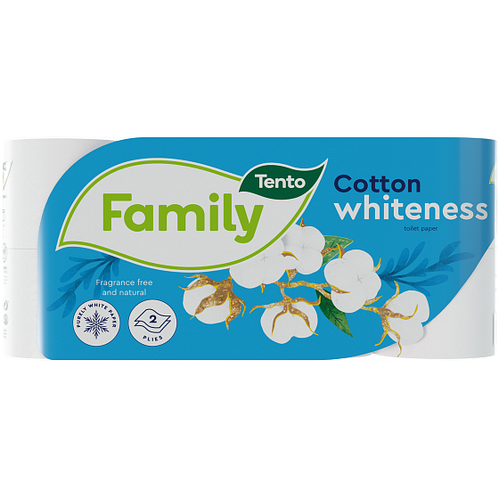 Dieses Family Cotton Whiteness Toilettenpapier weiß 2-lagig 150 Stück 8 Stück