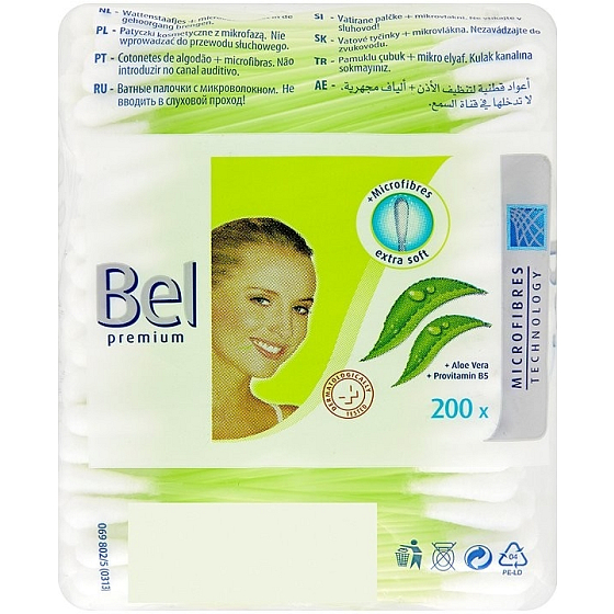 Bel Premium Baumwollknospen + Mikrofasern 200 Beutel