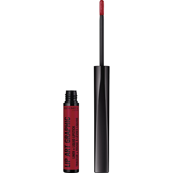 Rimmel London Lip Art Graphic Konturenstift + Flüssiger Lippenstift 2in1 550 Cuff Me 1,8 ml