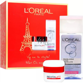 Loreal Paris Revitalift Anti-Falten-Tagescreme 50 ml + Mizellenwasser für normale Haut und Mischhaut 200 ml, kosmetisches Set