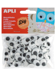 Apli Bewegliche Augen selbstklebend schwarz oval 100 Stück, 13264