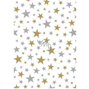 Ditipo Geschenkpapier 70 x 500 cm Weißgold und silberne Sterne