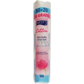 West3 Baumwolle Make-up-Entferner Tampons 100 Stück