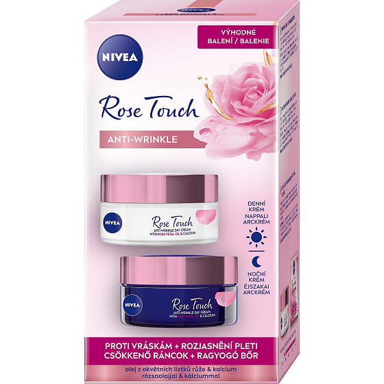 Nivea Rose Touch Anti-Falten Tagescreme 50 ml + Anti-Falten Nachtcreme 50 ml, Duopack