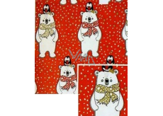 Nekupto Weihnachtsgeschenkpapier 70 x 1000 cm Rot, Eisbär, Pinguin