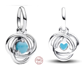 Charme Sterling Silber 925 Türkis Ewigkeit Kreis Dezember, Anhänger am Armband Symbol