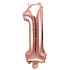 Ditipo Aufblasbarer Folienballon Nummer 1 rose gold 35 cm 1 Stück