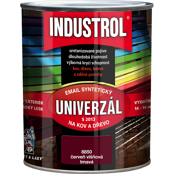 Industrol S2013 universell Glanz Oberfarbe für Metall und Holz, 8850 dunkles Kirschrot, 750 ml