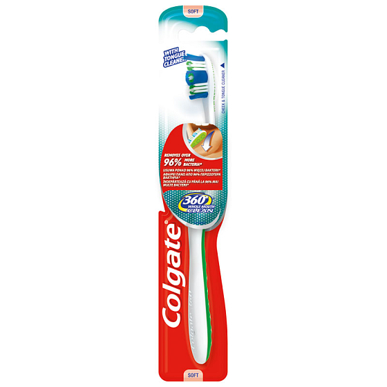 Colgate 360 ° Whole Mouth Clean Weiche, weiche Zahnbürste 1 Stück