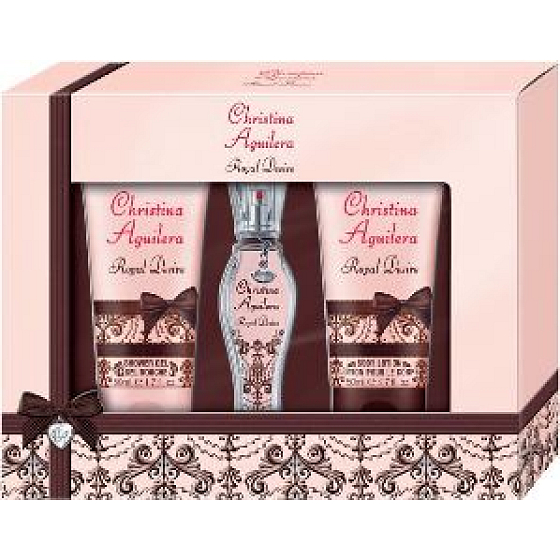 Christina Aguilera Royal Desire parfümiertes Wasser für Frauen 15 ml + Duschgel 50 ml + Körperlotion 50 ml, Geschenkset