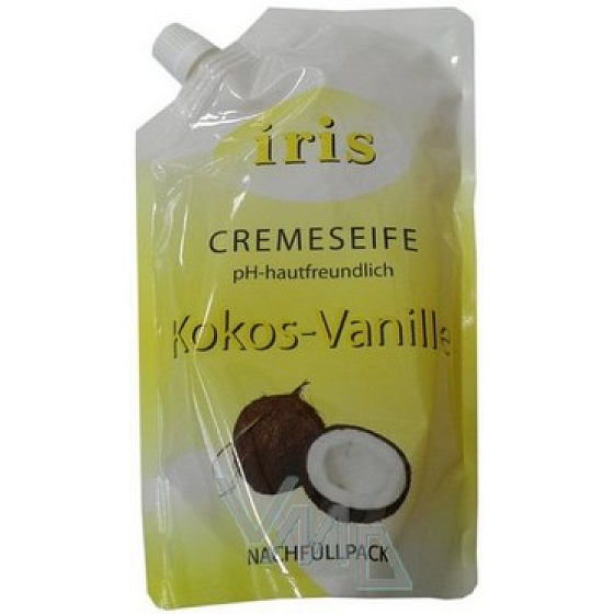 Iris Cremeseife Kokos-Vanille Flüssigseife Nachfüllbeutel 500 ml