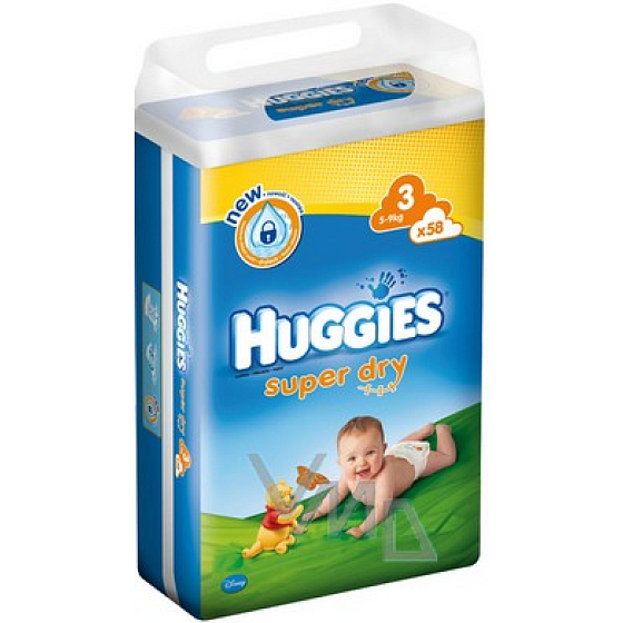 Huggies Super Dry Größe 3, 5-9 kg, Windel 58 Stück