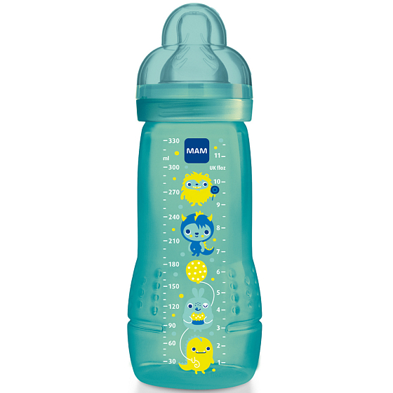 Ich habe die Baby Bottle Flasche V3, schnell, in verschiedenen Farben und Motiven, 4+ Monate, 330 ml.
