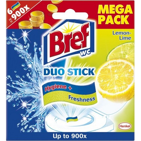 Bref Duo Stick Lemon-Lime selbstklebende Toilettenstreifen 6 x 9 g