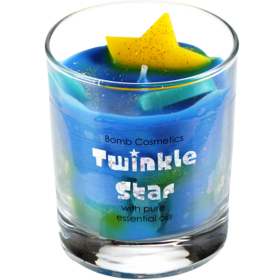 Bomb Cosmetics Bright Star - Twinkle Star Candle Duftende natürliche, handgefertigte Kerze in Glas brennt bis zu 35 Stunden