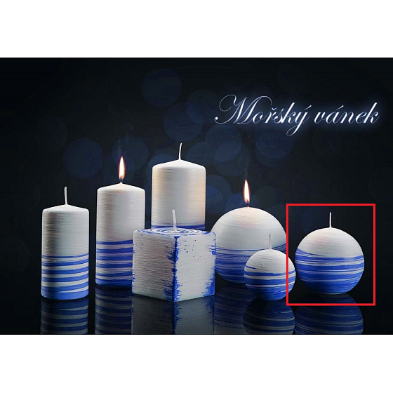 Lima Aromatische Spirale Meeresbrise Kerze weiß - blaue Kugel Durchmesser 80 mm 1 Stück