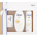Dove Silk Glow Nourishing Duschgel 250 ml + Toilettenseife 100 g + Silk Dry Antitranspirant Spray 150 ml, Kosmetikset