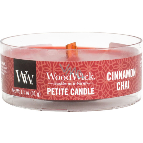 WoodWick Cinnamon Chai - Zimt- und Vanille-Duftkerze mit Holz wite petite 31 g