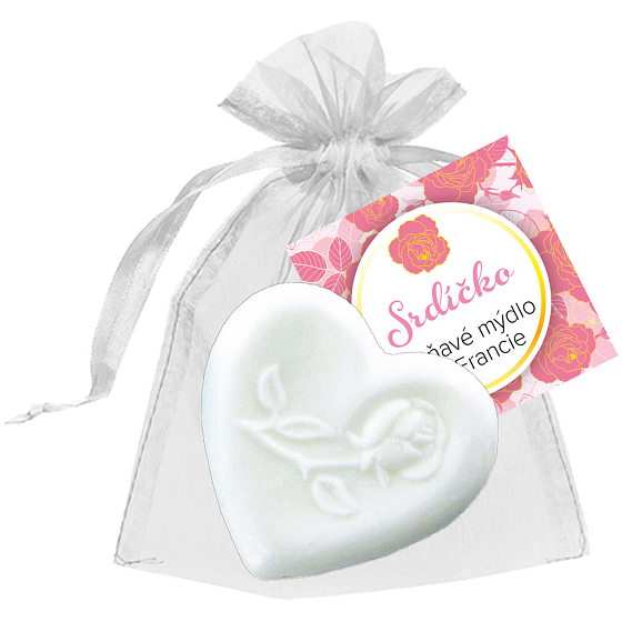 NeoCos Heart weiße Geschenk-Toilettenseife aus Organza 30 g