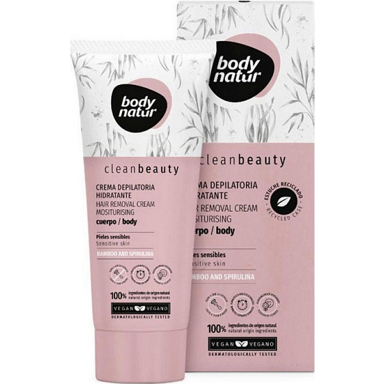 Body Natur Clean Beauty Bamboo & Spirulina enthaarende Körpercreme mit Bambus und Spirulina 200 ml