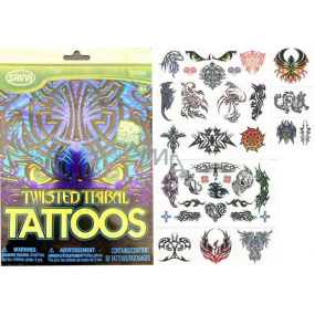 EP Line Savvi Tattos Twisted Tribal Tattoo-Aufkleber 50 Stück, empfohlen ab 4 Jahren
