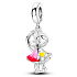 Sterling Silber 925 Sisters Forever, Beste Freunde 2in1 Familienarmband-Anhänger