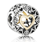 Sterling Silber 925 Loving Kreis Herz Liebe Perle für Armband