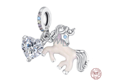 Charms Sterling Silber 925 Einhorn 2in1, Tierarmband Anhänger