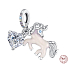 Charms Sterling Silber 925 Einhorn 2in1, Tierarmband Anhänger