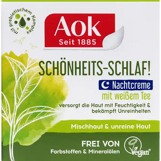 Aok Schönheitsschlaf! nachtcreme mit weißem Tee für Mischhaut und problematische Haut 50 ml