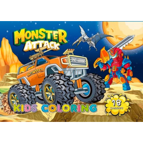 Ditipo Ausmalbild Cars Monster Attack 10 Seiten A4 210 x 297 mm