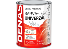 DENAS UNIVERZÁL-LESK vrchní barva na dřevo, kov a beton, 0655 tmavě okrová, 700 g