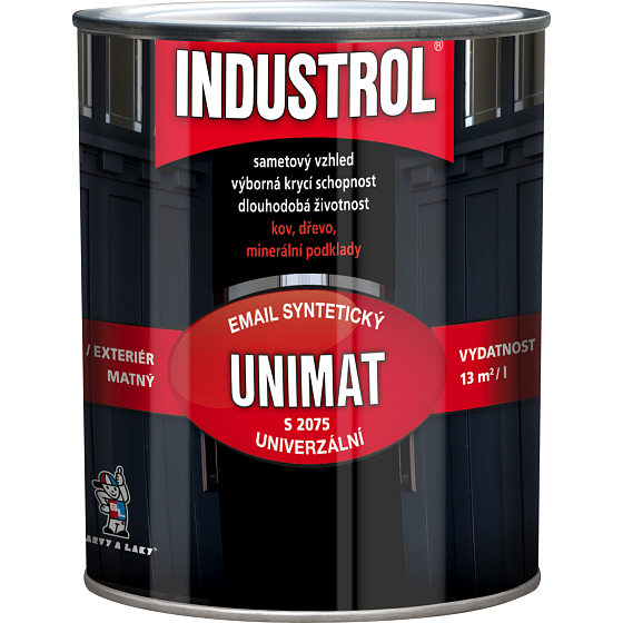 INDUSTROL Unimat Decklack für Holz und Metall S2075, 1999 schwarz, 600 ml