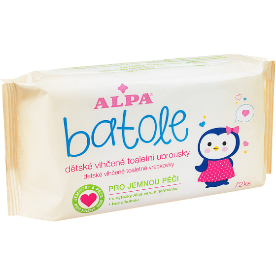 Alpa Batole feuchte Toilettentücher mit Aloe Vera für Kinder 72 Stück