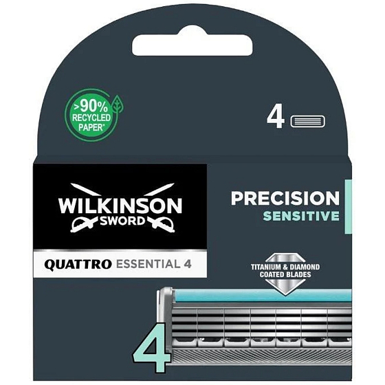 Wilkinson Sword Quattro Titanium Sensitive Ersatzklingen 4 Stück