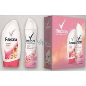 Rexona FW Sexy Tropical Power Duschgel 250 ml + Sexy Bouquet Deodorant Spray für Frauen 150 ml, Kosmetikset