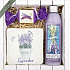 Böhmen Geschenke Lavendel La Provence Duschgel 200 ml + handgemachte Seife 30 g + dekorative Fliese mit Aufdruck 10 x 10 cm, Kosmetikset