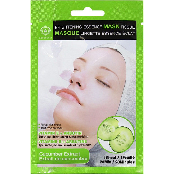 Absolute New York Brightening Essence Tissue Gurkenextrakt Gesichts- und Serviette 1 Stück