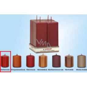 Lima Kerze glattes Metall rotes Prisma 45 x 120 mm 4 Stück