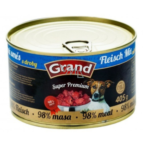 Grand Super Premium Fleischmischung für Hunde 98% Fleisch 405 g