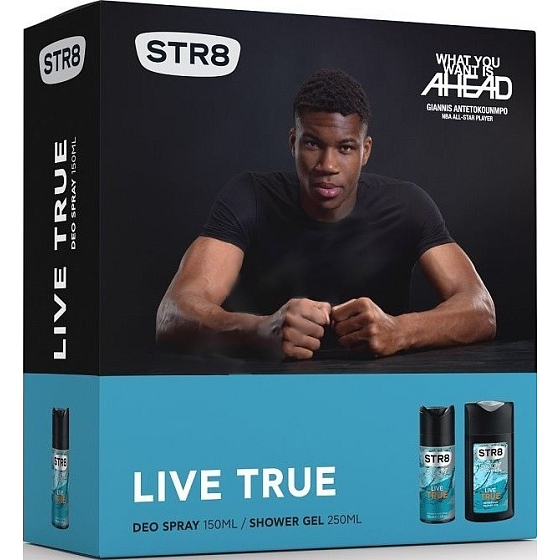 Str8 Live True Deodorant Spray für Männer 150 ml + Duschgel 250 ml, Kosmetikset