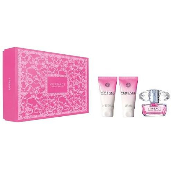 Versace Bright Crystal Eau de Toilette für Frauen 50 ml + Körperlotion 50 ml + Duschgel 50 ml, Geschenkset