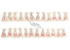 Adventskalender, Leinentaschen 8 x 13 cm 24 Stück