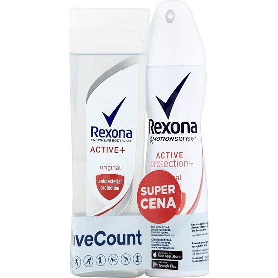 Rexona Active Duschgel 250 ml + Active Protection Original Antitranspirant Spray 150 ml, Kosmetikset für Frauen